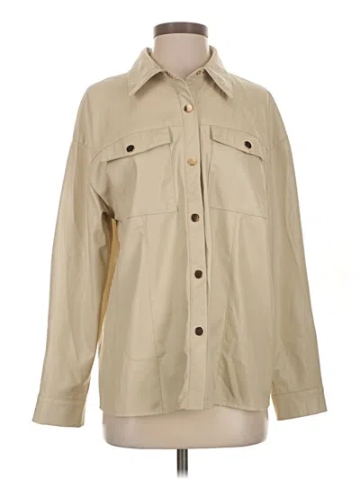 Pre-owned Zara Faux Leather Jacket In Tan