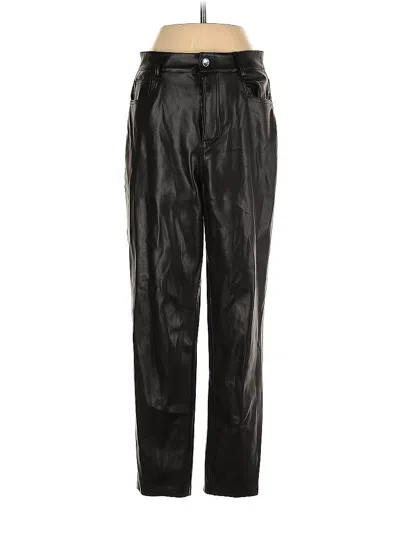 Pre-owned Zara Faux Leather Pants In Black