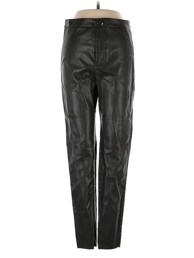 Pre-owned Zara Faux Leather Pants In Black