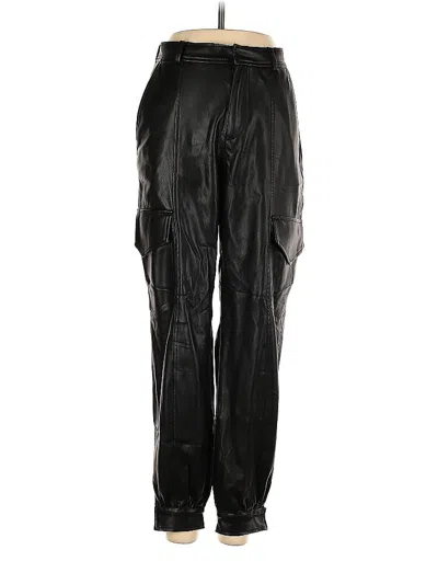 Pre-owned Zara Faux Leather Pants In Black