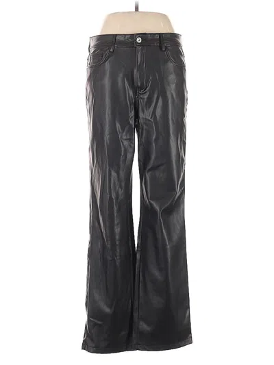 Pre-owned Zara Faux Leather Pants In Black