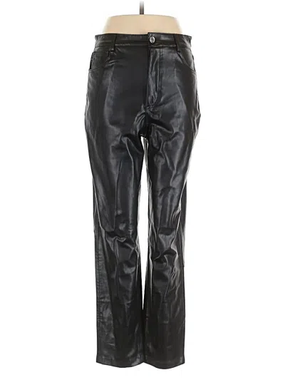 Pre-owned Zara Faux Leather Pants In Black