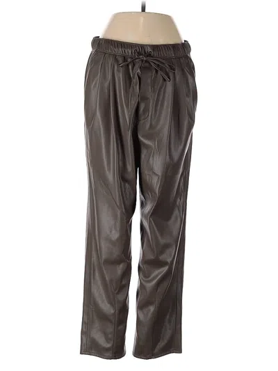 Pre-owned Zara Faux Leather Pants In Brown
