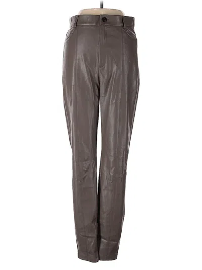 Pre-owned Zara Faux Leather Pants In Brown