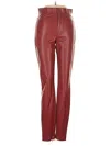 Zara Faux Leather Pants In Burgundy