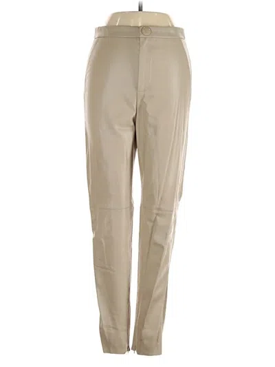 Pre-owned Zara Faux Leather Pants In Tan