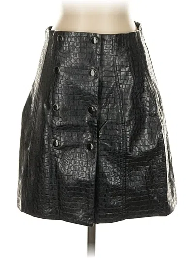 Pre-owned Zara Faux Leather Skirt In Black