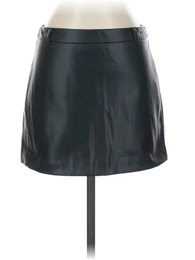 Pre-owned Zara Faux Leather Skirt In Black