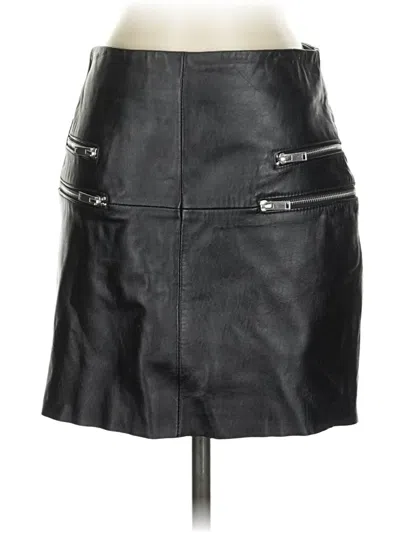 Pre-owned Zara Faux Leather Skirt In Black