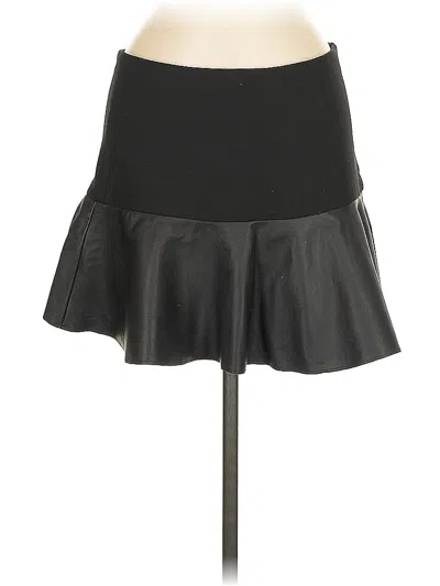 Pre-owned Zara Faux Leather Skirt In Black