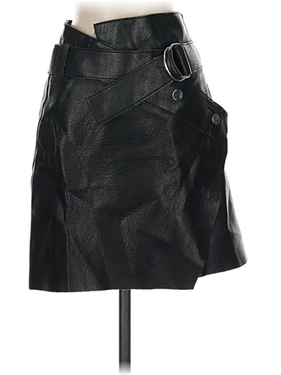 Pre-owned Zara Faux Leather Skirt In Black