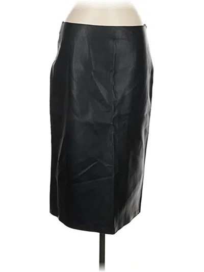 Pre-owned Zara Faux Leather Skirt In Black