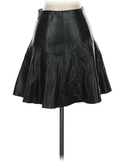 Pre-owned Zara Faux Leather Skirt In Black