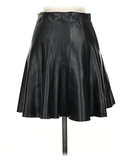 Pre-owned Zara Faux Leather Skirt In Black