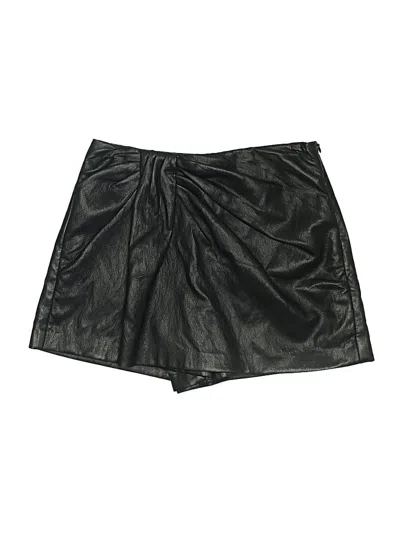 Pre-owned Zara Faux Leather Skirt In Black