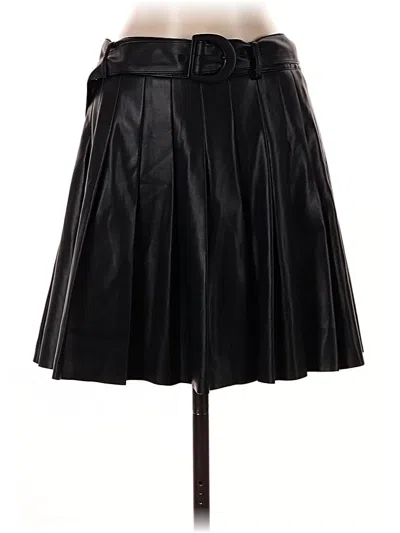 Pre-owned Zara Faux Leather Skirt In Black