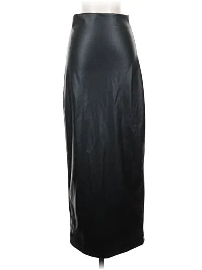 Pre-owned Zara Faux Leather Skirt In Black
