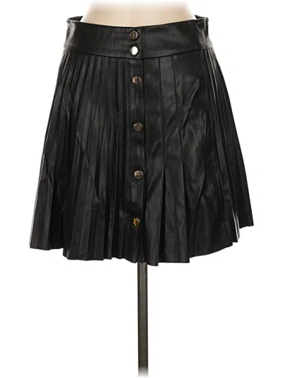 Pre-owned Zara Faux Leather Skirt In Black