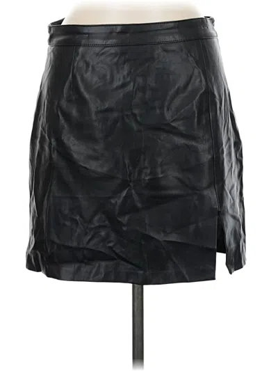 Pre-owned Zara Faux Leather Skirt In Black
