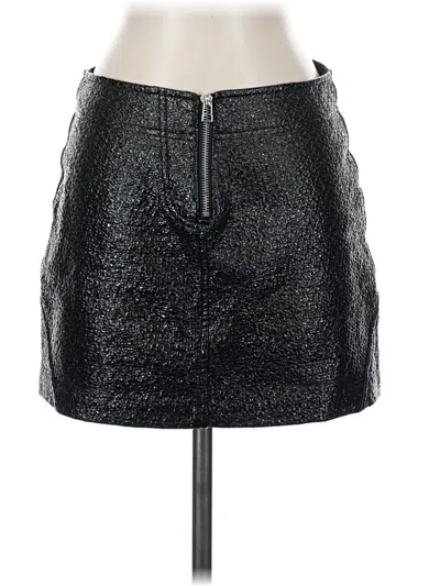Pre-owned Zara Faux Leather Skirt In Black