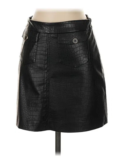 Pre-owned Zara Faux Leather Skirt In Black