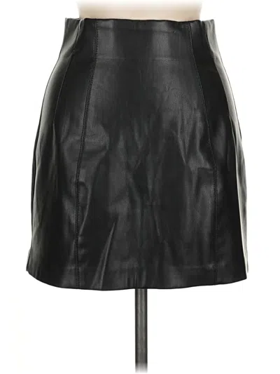 Pre-owned Zara Faux Leather Skirt In Black