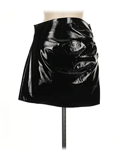 Pre-owned Zara Faux Leather Skirt In Black