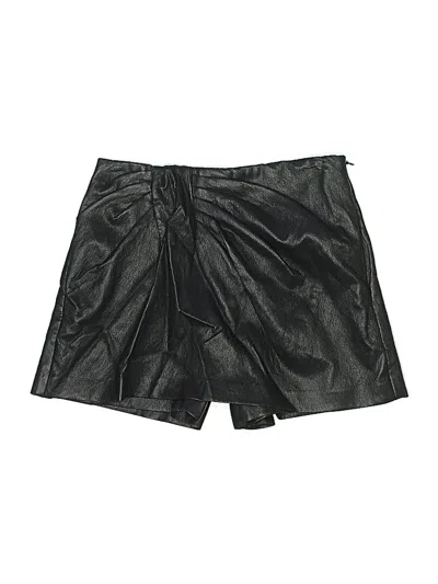 Pre-owned Zara Faux Leather Skirt In Black