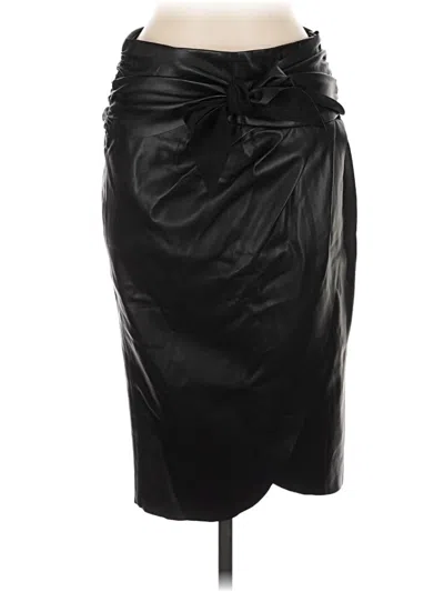 Pre-owned Zara Faux Leather Skirt In Black