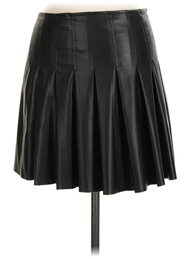 Pre-owned Zara Faux Leather Skirt In Black