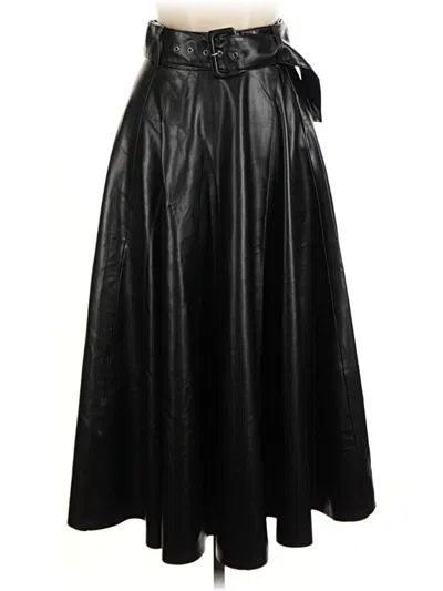Pre-owned Zara Faux Leather Skirt In Black
