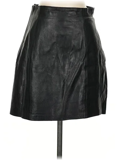 Pre-owned Zara Faux Leather Skirt In Black