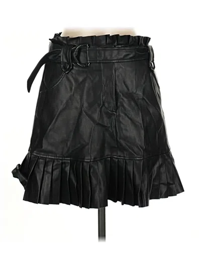 Pre-owned Zara Faux Leather Skirt In Black