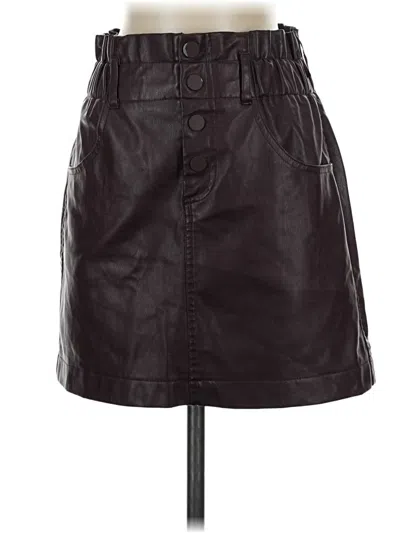 Pre-owned Zara Faux Leather Skirt In Brown