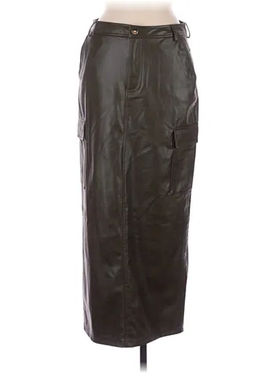 Zara Faux Leather Skirt In Brown