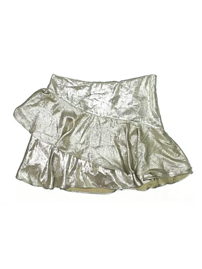 Zara Faux Leather Skirt In Gold