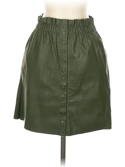 Pre-owned Zara Faux Leather Skirt In Green