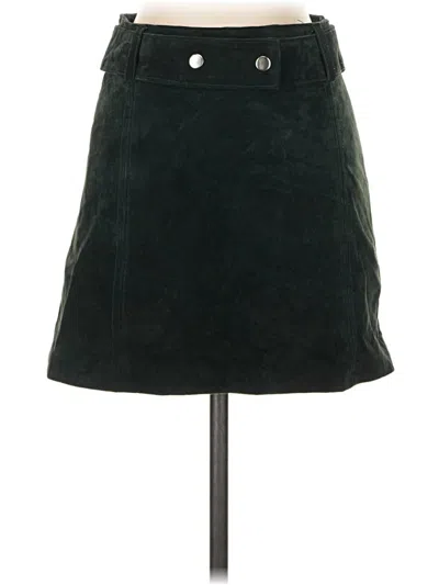 Pre-owned Zara Faux Leather Skirt In Green