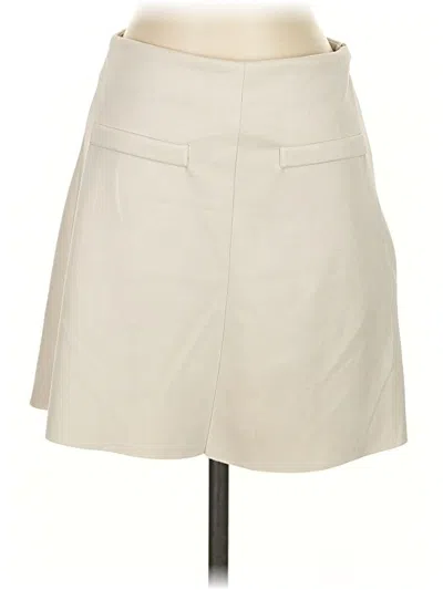 Pre-owned Zara Faux Leather Skirt In Ivory