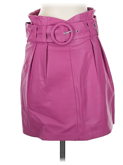Pre-owned Zara Faux Leather Skirt In Purple