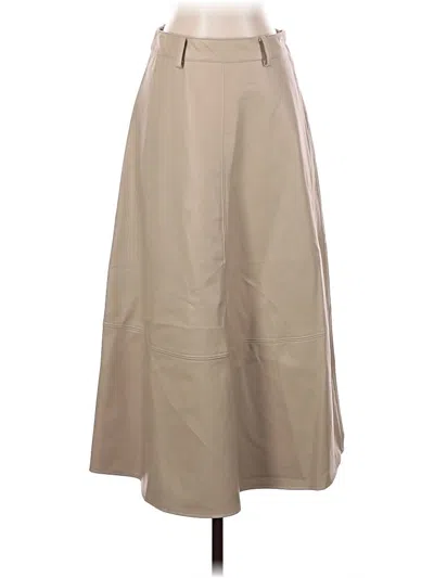 Pre-owned Zara Faux Leather Skirt In Tan