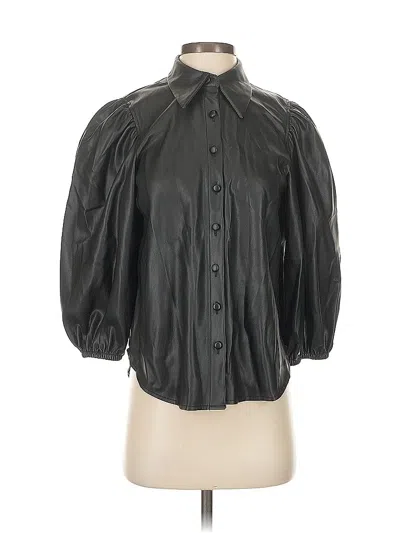Pre-owned Zara Faux Leather Top Black Tops