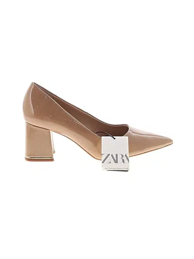 Pre-owned Zara Flats In Brown