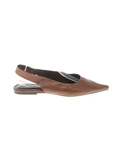 Pre-owned Zara Flats In Brown