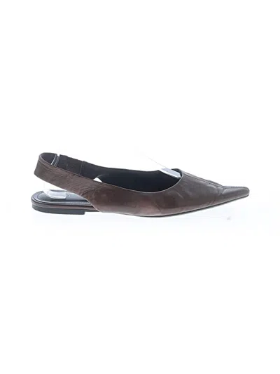 Pre-owned Zara Flats In Brown