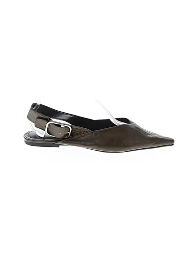 Pre-owned Zara Flats In Brown