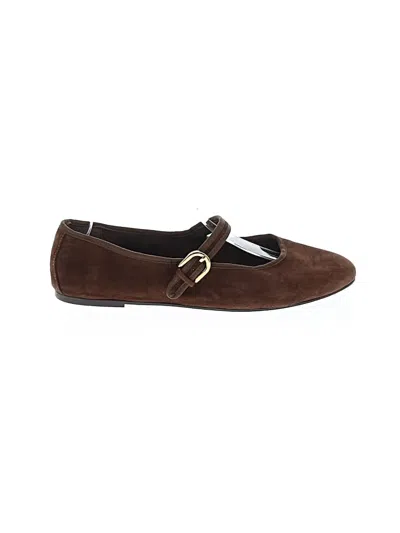 Pre-owned Zara Flats In Brown