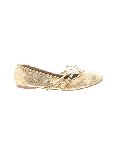 Pre-owned Zara Flats In Gold
