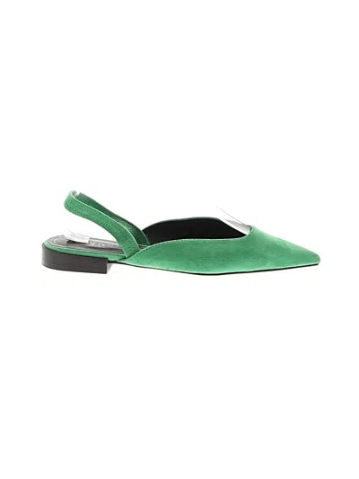 Pre-owned Zara Flats In Green