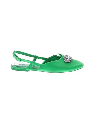Pre-owned Zara Flats In Green